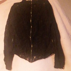 Black-Lace zip-up Jacket